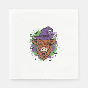 Serviette En Papier Chapeau de sorcière de vache des Highlands Hallowe