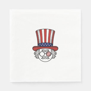 Serviette En Papier Chapeau haut de forme à l'envers patriotique dessi