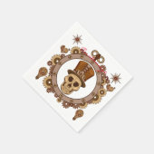 Serviette En Papier Chapeau Haut de Forme à Thème Steampunk Crâne Thun (Coin)