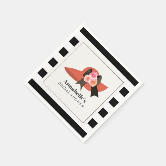 Serviette En Papier Chapeau Rouge de Style Derby Rose pour Mariage (Coin)