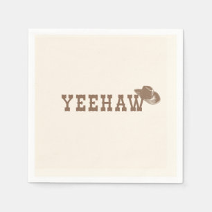 Serviette En Papier Chapeau Yeehaw Mon Premier Anniversaire de Rodéo F