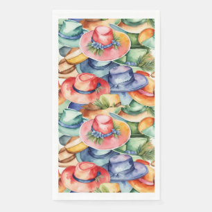 Serviette En Papier Chapeaux de cowboy aquarelle colorés – Style occid