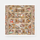 Serviette En Papier Chapelle Sixtine Plafond par Michelangelo Buonarro (Devant)
