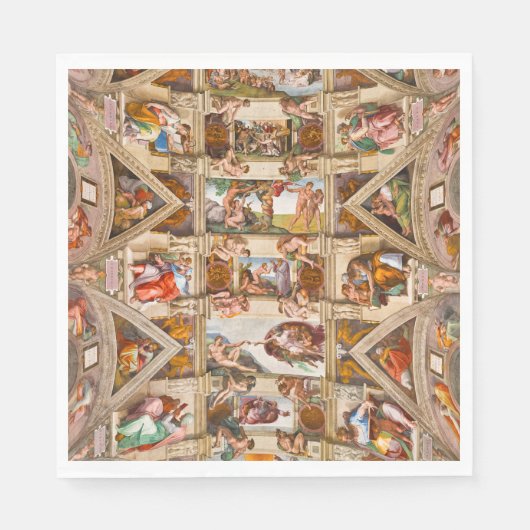 Serviette En Papier Chapelle Sixtine Plafond par Michelangelo Buonarro (Devant)