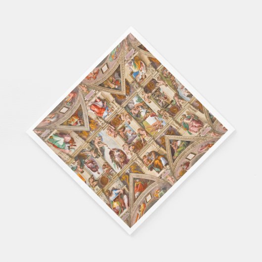 Serviette En Papier Chapelle Sixtine Plafond par Michelangelo Buonarro (Coin)
