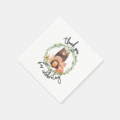 Serviette En Papier CHAQUE Baby shower boisé|Aquarelle|forêt (Coin)
