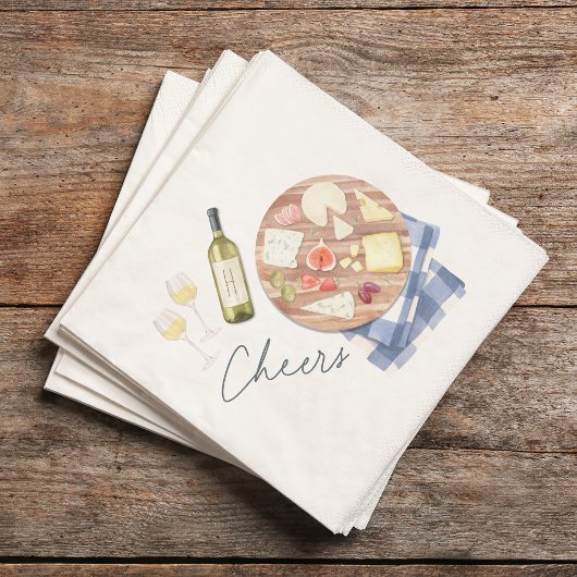 Serviette En Papier Charcuterie Commission Vins et Fromages Monogramme