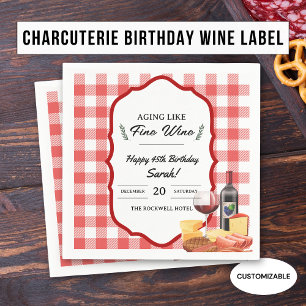 Serviette En Papier Charcuterie et Pique-nique de fête du vin Annivers