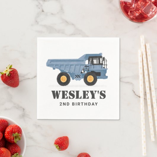 Serviette En Papier Chariot de camion de construction fête d'anniversa (En situation)