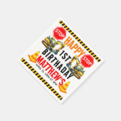 Serviette En Papier Chariot de construction 1ère fête d'anniversaire (Coin)