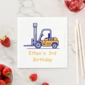 Serviette En Papier Chariot de construction Anniversaire (En situation)