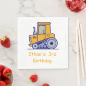 Serviette En Papier Chariot de construction Anniversaire (En situation)