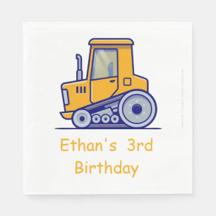 Serviette En Papier Chariot de construction Anniversaire