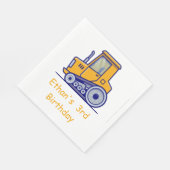 Serviette En Papier Chariot de construction Anniversaire (Coin)