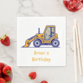 Serviette En Papier Chariot de construction Anniversaire (En situation)