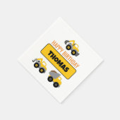 Serviette En Papier Chariot de construction Anniversaire (Coin)