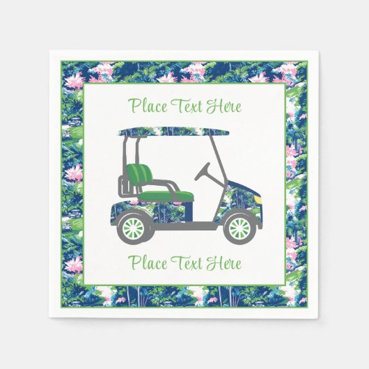 Serviette En Papier Chariot de golf à impression prépa golf (Devant)