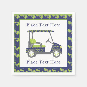 Serviette En Papier Chariot de golf d'alligators preppy