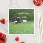 Serviette En Papier Chariot de golf et balle de golf sur la serviette  (En situation)