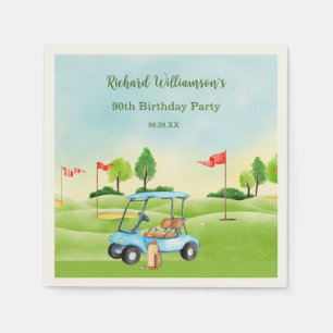 Serviette En Papier Chariot de Golf NAPKIN Scénique Personnalisé 90e A