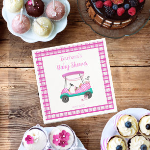 Serviette En Papier Chariot de golf rose avec fournitures pour bébé Sh