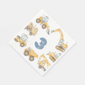 Serviette En Papier Chariots de construction fête d'anniversaire (Coin)