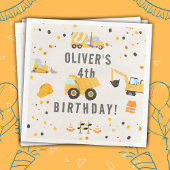 Serviette En Papier Chariots de construction fête d'anniversaire