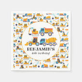 Serviette En Papier Chariots de vidange de construction Véhicules fête (Devant)