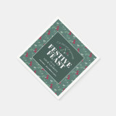 Serviette En Papier Charité Fête de fête vert rouge Noël dîner (Coin)