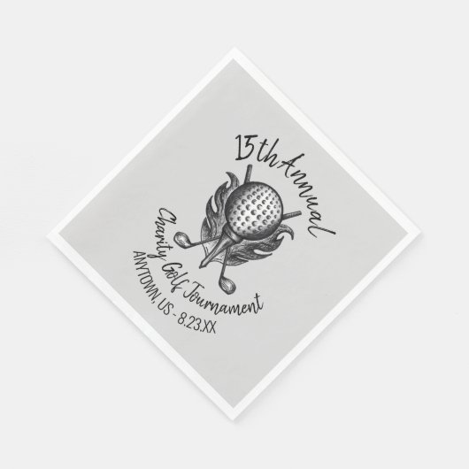 Serviette En Papier Charity Golf Tournoi Ball Tee Clubs Course (Coin)