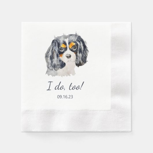 Serviette En Papier Charles Spaniel Chien Personnalisé Je Fais Aussi (Devant)