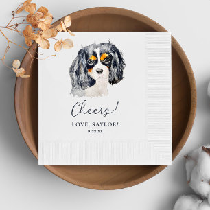Serviette En Papier Charles Spaniel Chien Salutations personnalisées