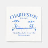 Serviette En Papier Charleston Beach Blue Bachelorte Party (Devant)