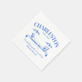 Serviette En Papier Charleston Beach Blue Bachelorte Party (Coin)
