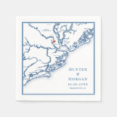 Serviette En Papier Charleston Caroline du Sud Carte Mariage élégant (Devant)