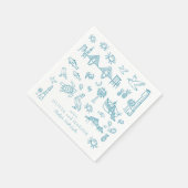 Serviette En Papier Charleston Toile in Blue Napkin (Coin)