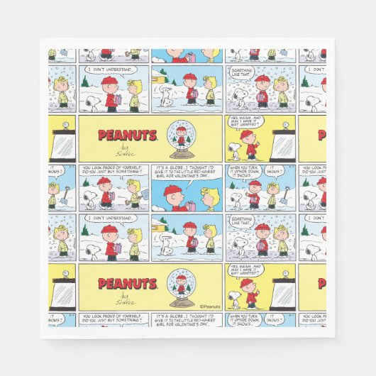 Serviette En Papier Charlie Brown | Boule à neige (Devant)
