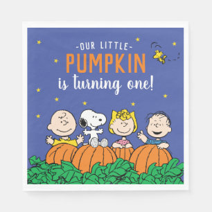 Serviette En Papier Charlie Brown et Gang Citrouille 1er anniversaire