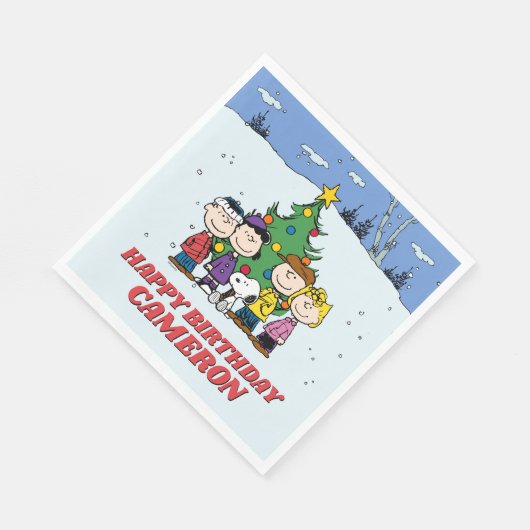 Serviette En Papier Charlie Brown et ses amis Anniversaire d'hiver (Coin)