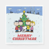Serviette En Papier Charlie Brown et ses amis Noël (Devant)