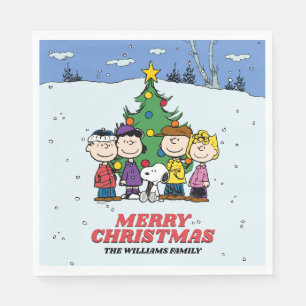 Serviette En Papier Charlie Brown et ses amis Noël