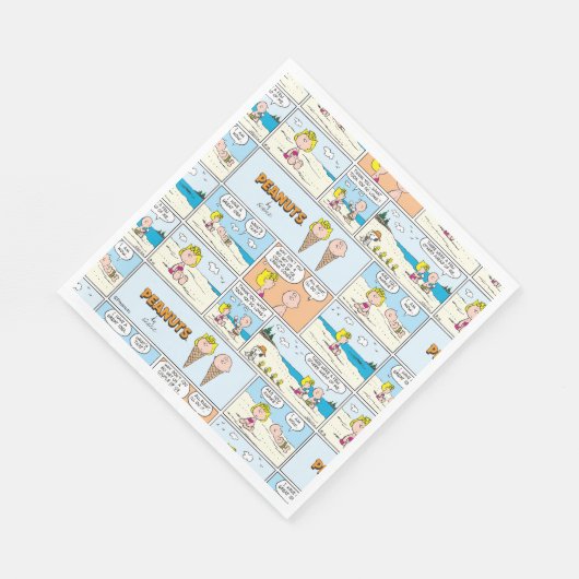 Serviette En Papier Charlie Brown & Glace Sally À La Plage (Coin)