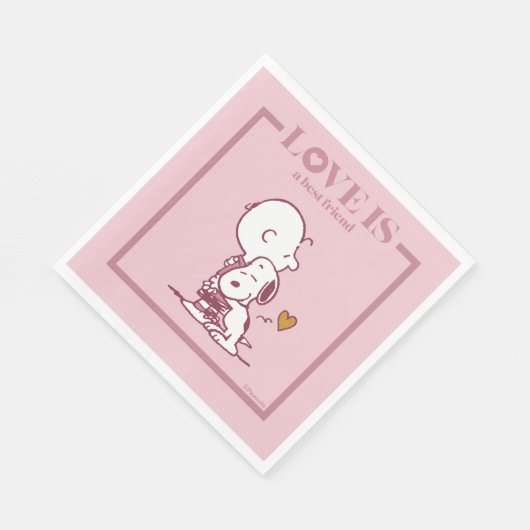 Serviette En Papier Charlie Brown & Snoopy - L'amour est un meilleur a (Coin)