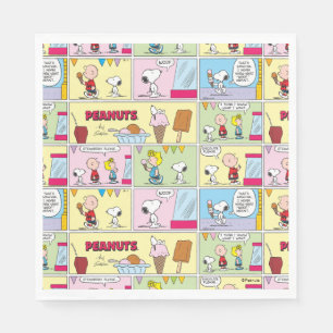 Serviette En Papier Charlie Brown, Snoopy & Sally Crème glacée