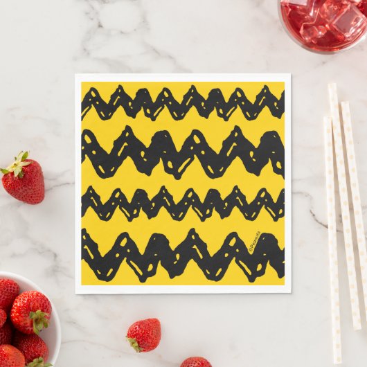 Serviette En Papier Charlie Brown Zig Zag Motif (En situation)