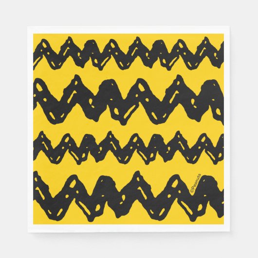 Serviette En Papier Charlie Brown Zig Zag Motif (Devant)