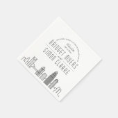 Serviette En Papier Charlotte Deco Skyline | Mariage Événement Napkins (Coin)