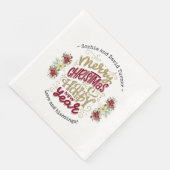 Serviette En Papier Charm Joyeux Noël Joyeux Nouvel An Typographie (Coin)