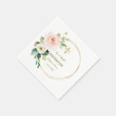 Serviette En Papier Charm Rose Blush Floral Gold Cross Confirmation (Coin)