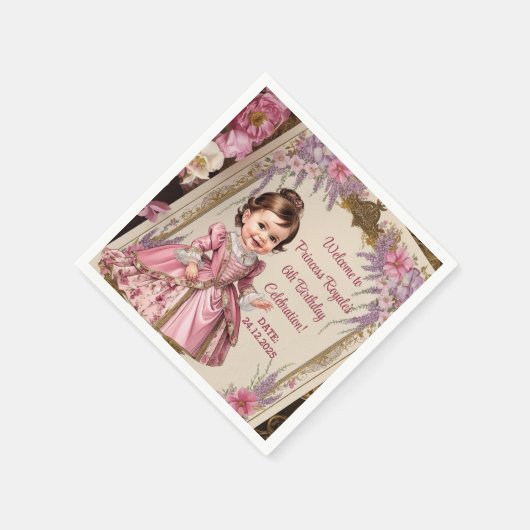 Serviette En Papier Charmant 6ème anniversaire victorien (Coin)